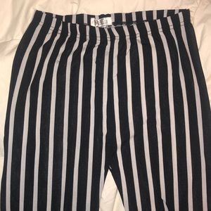 Black and white striped leggings.